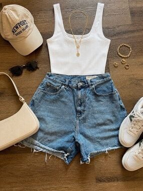 ASOS Denim Cutoff Jean Shorts - Size UK 10